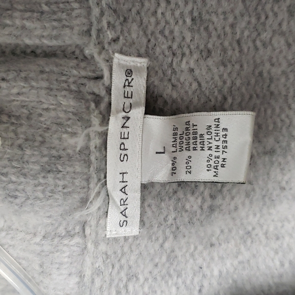 Sarah Spencer luxury feel wool angora big collar single button cardigan Sz large - Picture 5 of 7